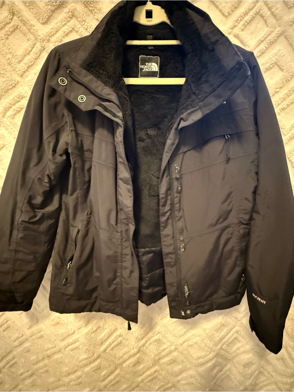 The North Face Women's Black Ski Jacket with Faux-Fur Lining